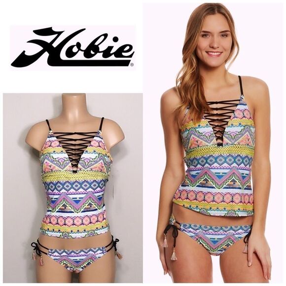 Hobie multi color tankini bikini. NWT - Picture 1 of 8